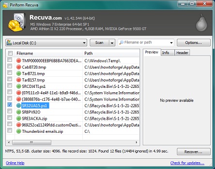   recuva  windows 7   