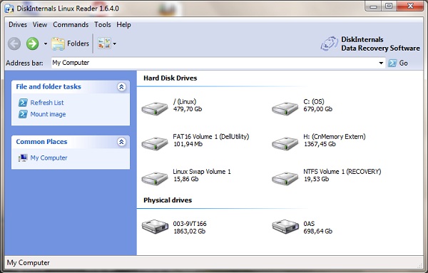 sistema de archivo de Windows 7 de lectura y escritura de Linux
