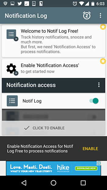Android Notification Log