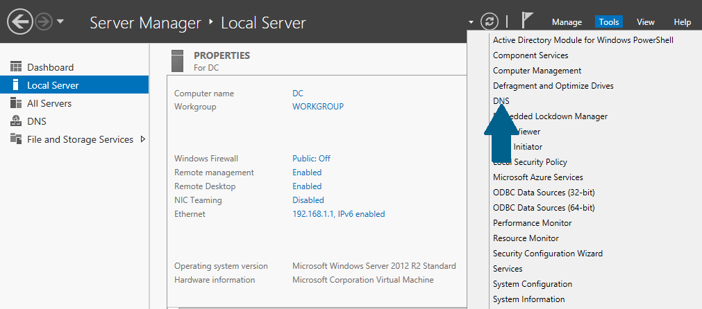 change network from public to domain 2012