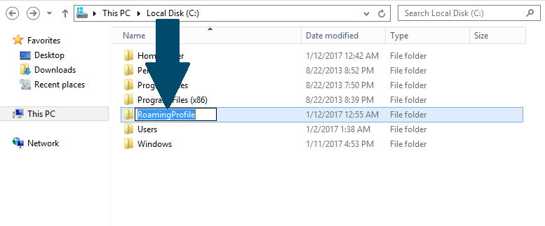 Create a folder on your Windows hard drive