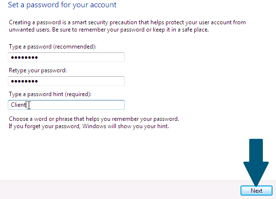 Provide a new username and password