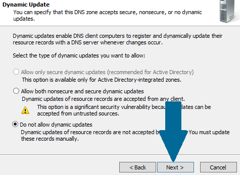 Do not allow dynamic updates
