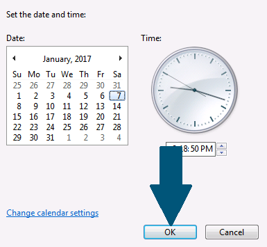Choose the desired date and time