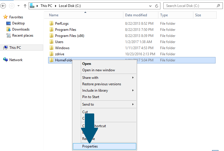 how to create home folder in windows server 2003