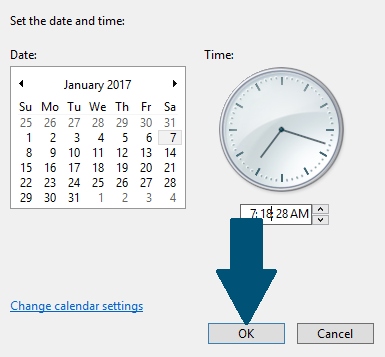 Choose date and time