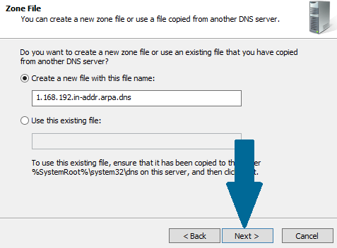 Create a new DNS file with this file name
