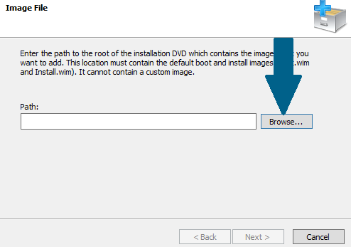 Provide the path of your installation DVD