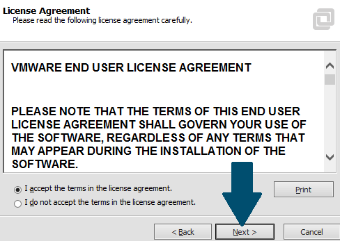Accept license terms
