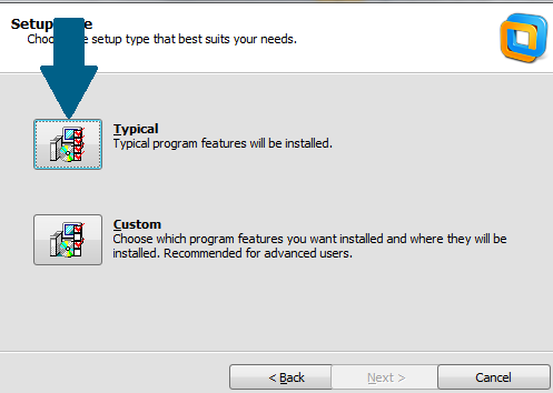 Select Typical install option