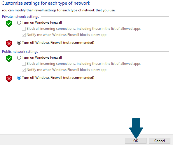 Warum kann ich meine Windows-Firewall nicht sofort ausschalten