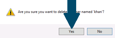 Confirm user deletion