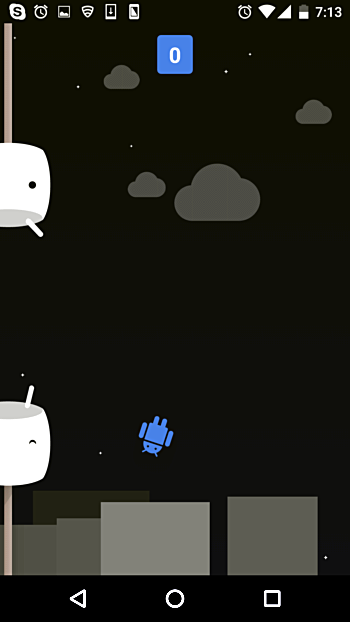 Start Flappy Android by hitting the Play icon