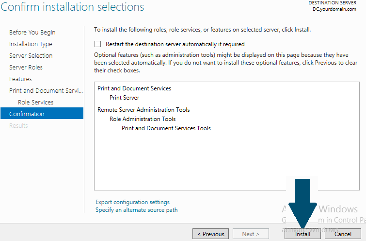 adding a printer to a windows server 200 print server