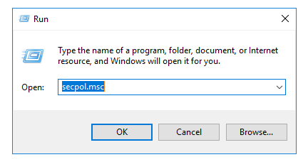 run secpol.msc command