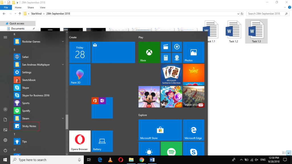 Click on the Windows Icon