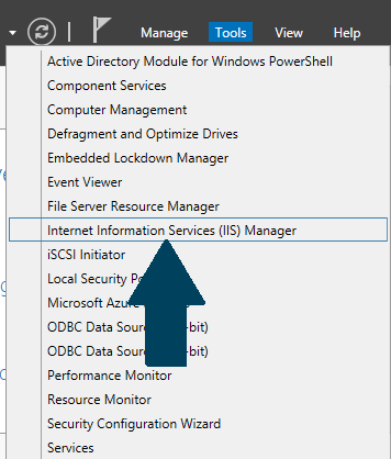 Internet Information Services (IIS) manager