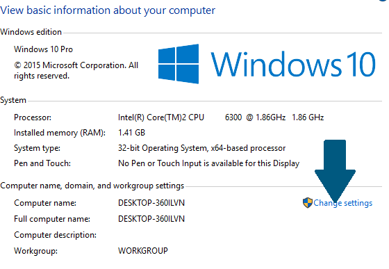 how to change computer name windows 10