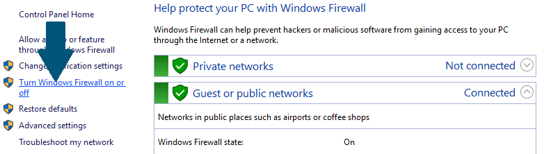 Disable Firewall