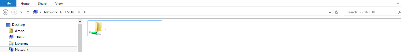 The C drive is accessible from other PC