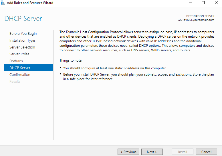 Read the explanation about the DHCP