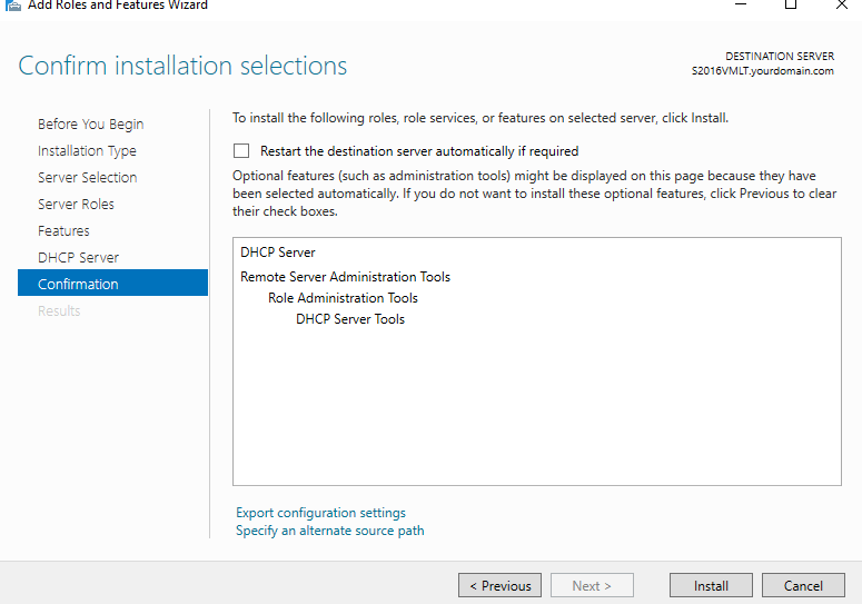 Install DHCP