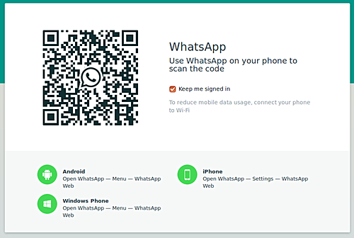 whatsapp web scan code with your