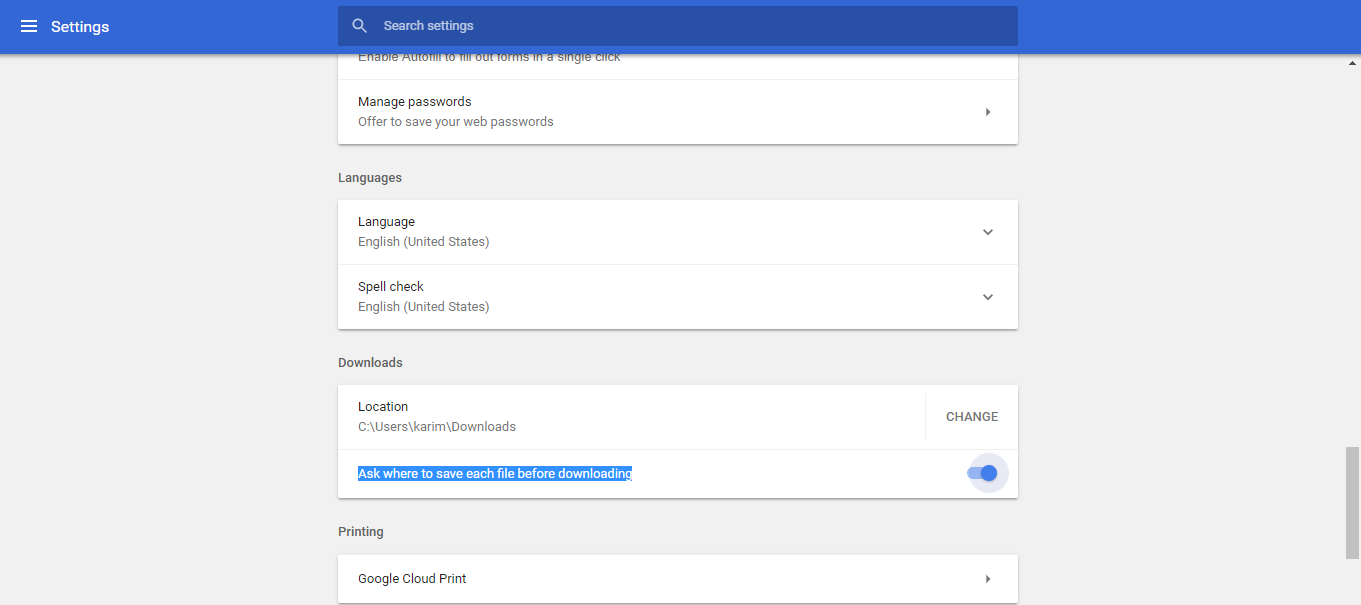 How to Set Google Chrome Browser to Ask For Location Before Downloading