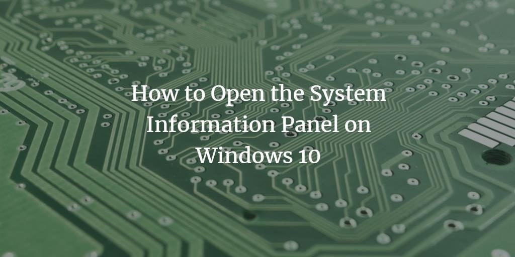 Windows system information panel