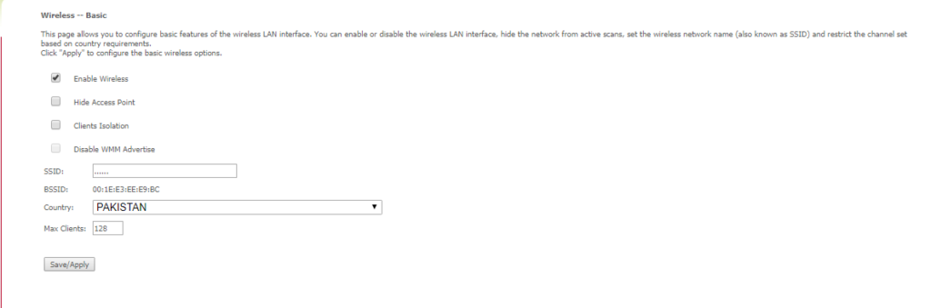 Wireless network setup