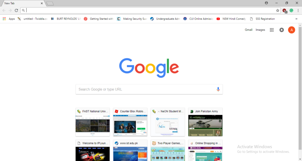 Chrome Web Browser Open