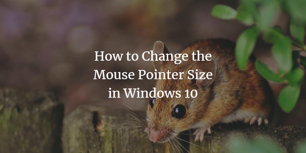 How to change Windows Mouse Pointer size