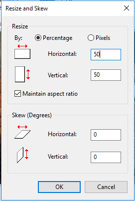 Resize by percentage