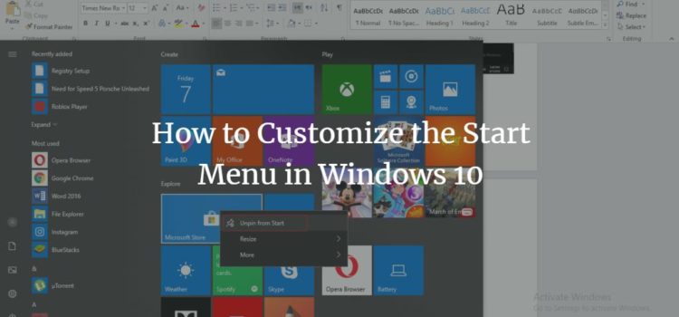 How to Customize the Start Menu in Windows 10 Customize Windows Start Menu