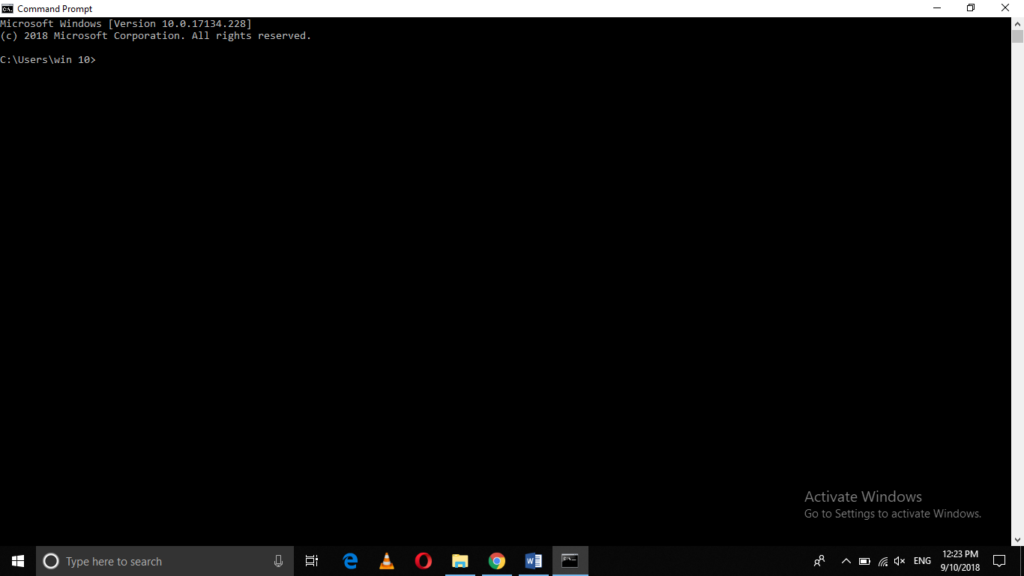 Launch Windows command prompt