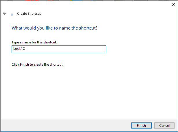 Set shortcut name