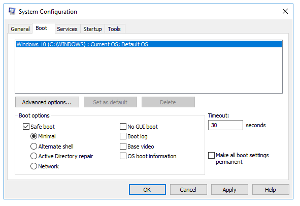 Enable the Safe Mode checkbox