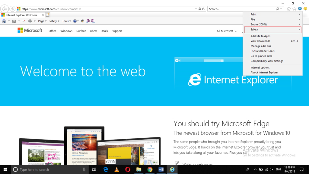 Internet Explorer Settings