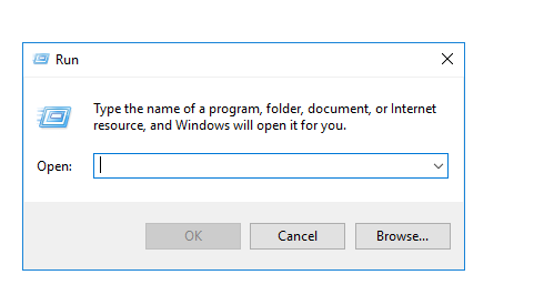 Open Windows run prompt