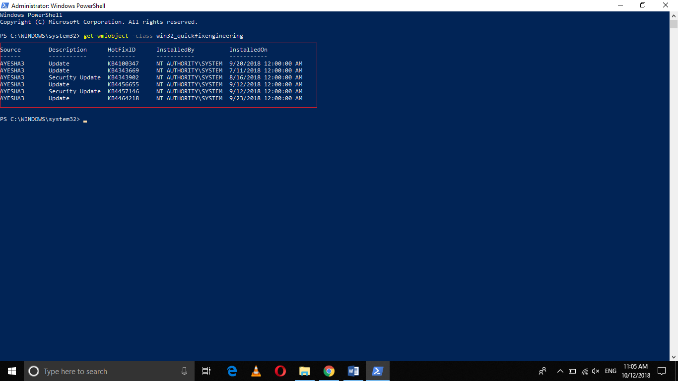 How to Check Windows 10 Update History Using PowerShell image.