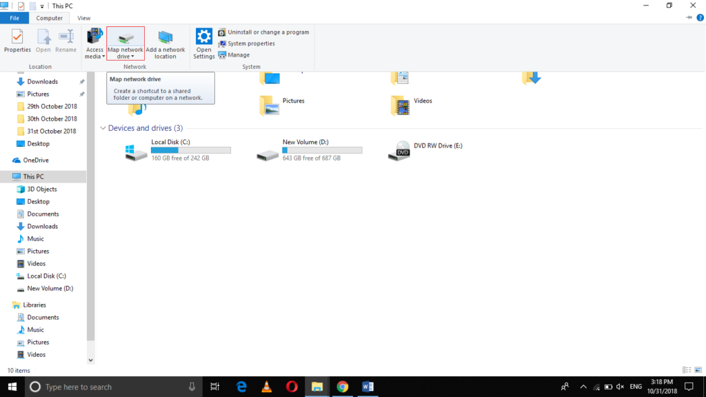 access c drive windows 10 from network