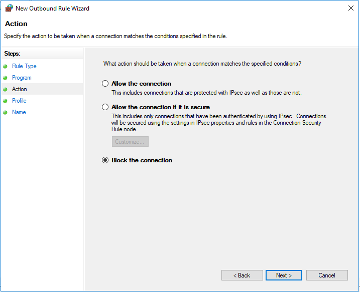 Block connection for Application