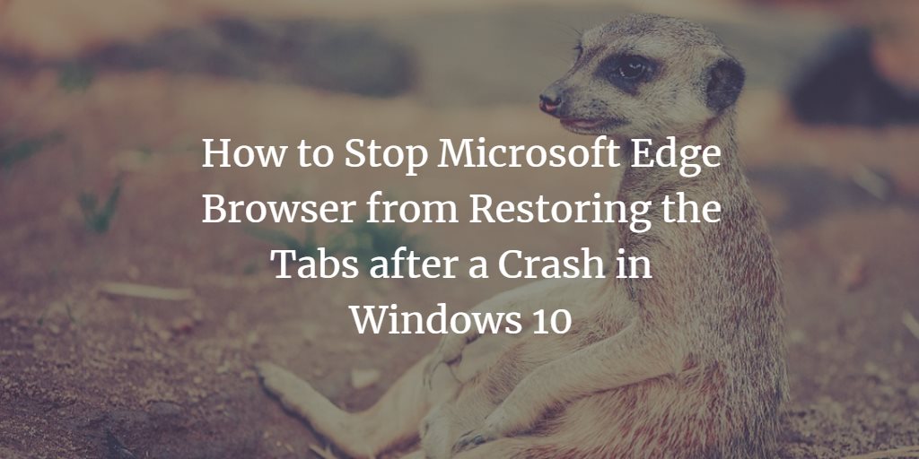 Edge Browser Restore tab