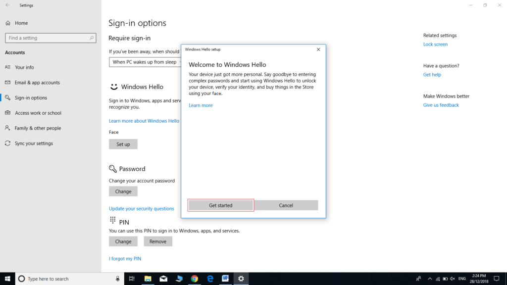 Windows Hello Setup