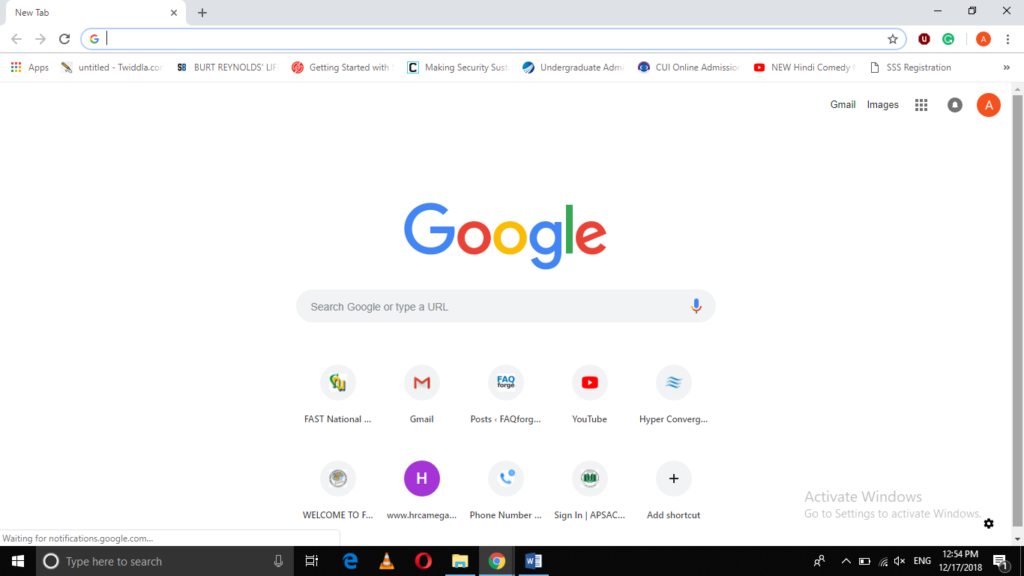 Open Chrome web browser