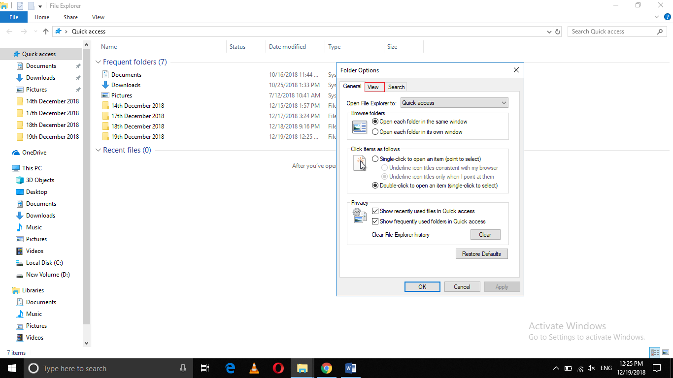 como ativar a associação da barra de status no Windows Explorer
