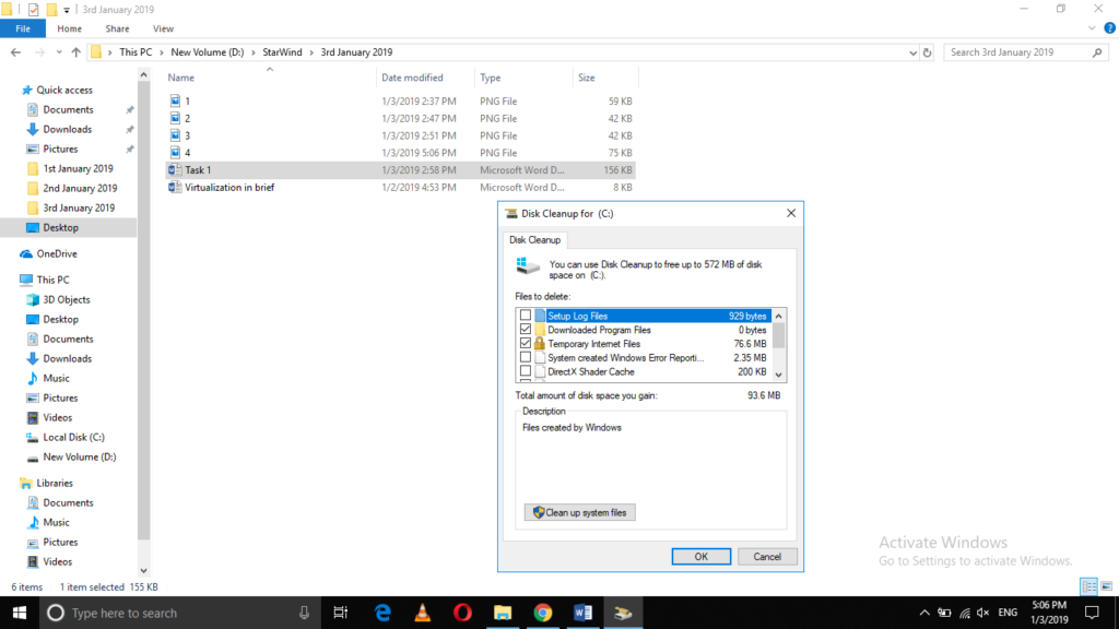 Select Files to be removed by Disk Cleanup