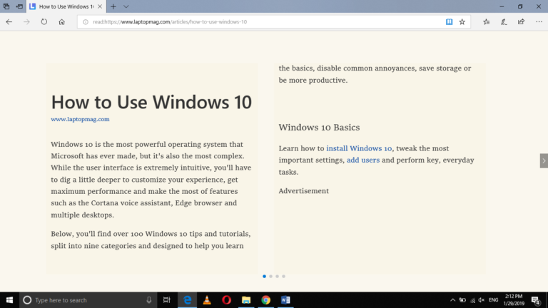How to Turn on the Reading Mode in Microsoft Edge Browser in Windows 10