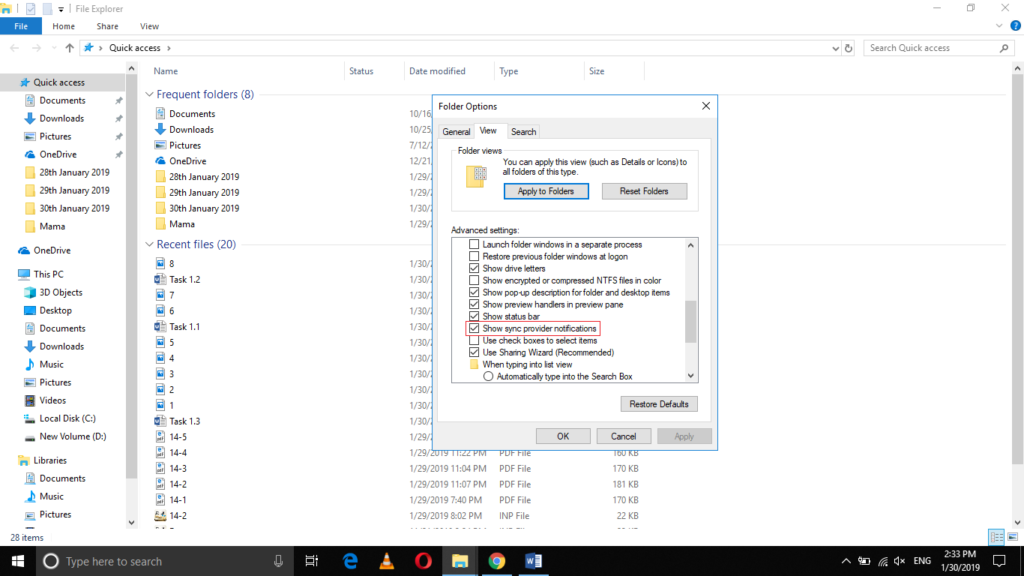 show notifications provider sync Windows How 10 Ads off to Turn in Explorer Annoying File