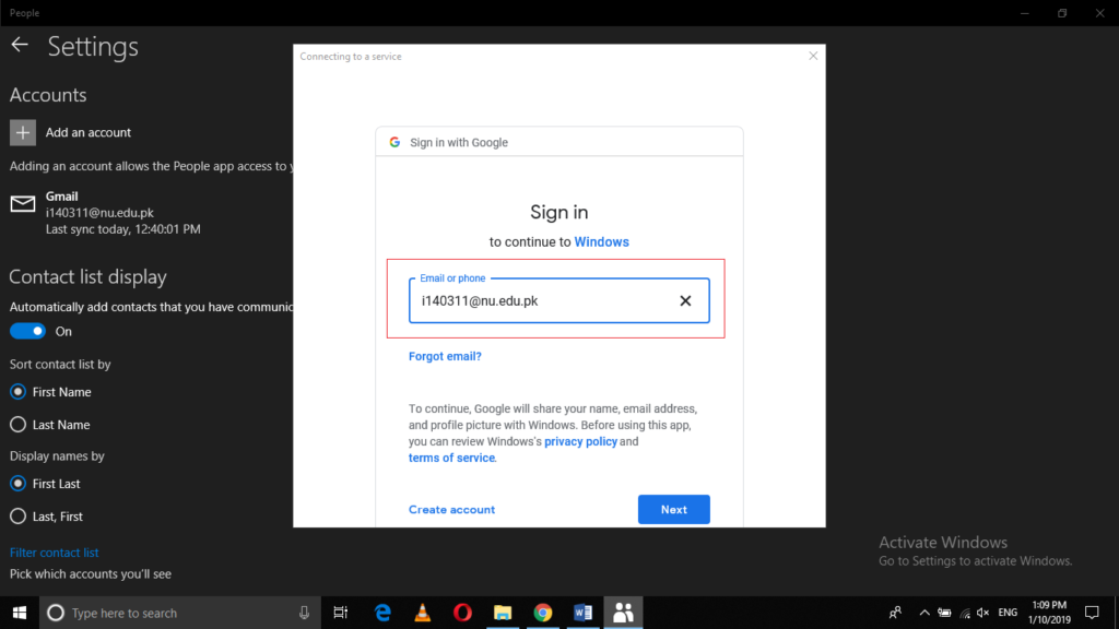 Sign-in to Gmail